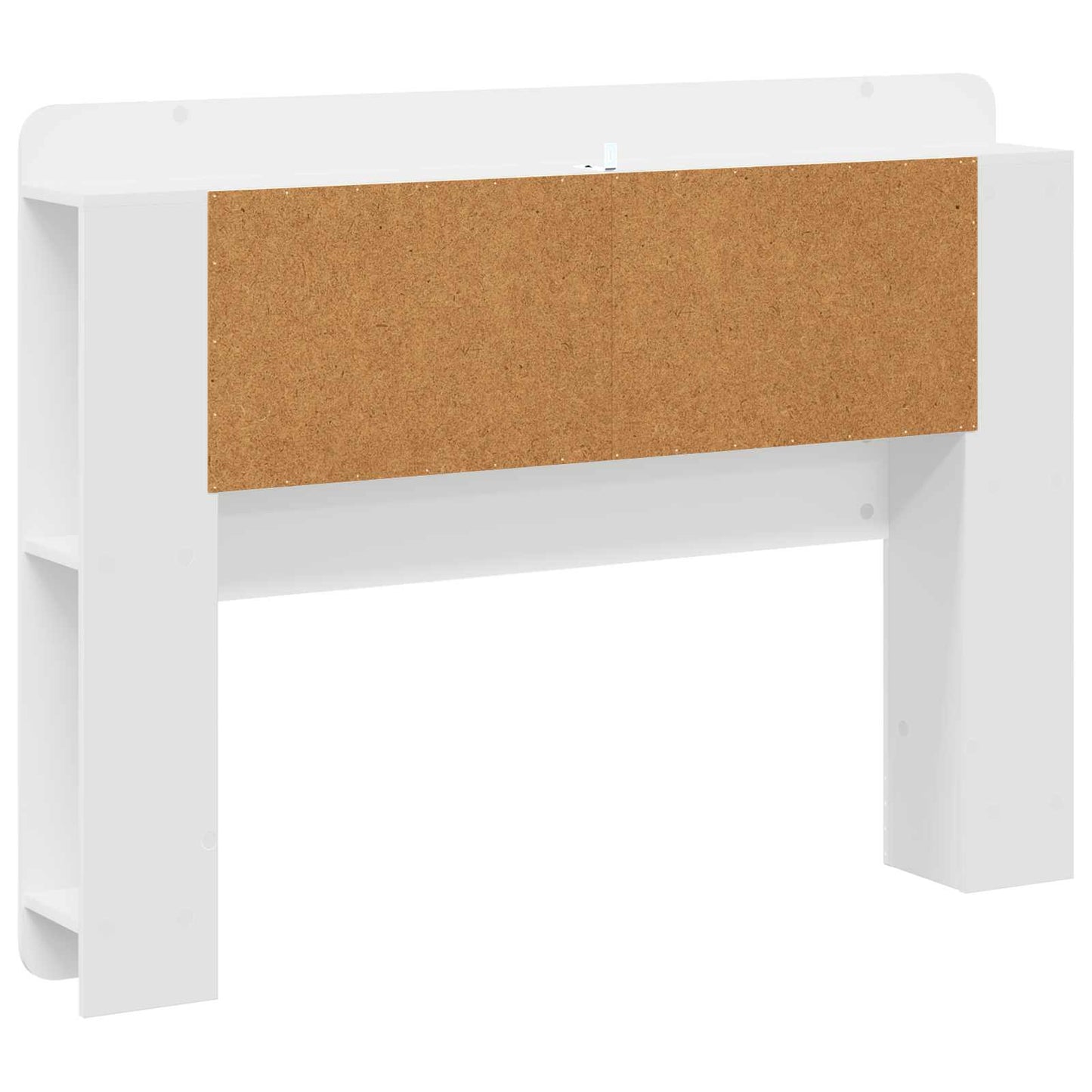 Headboard Cabinet with Storage High Gloss White Engineered Wood