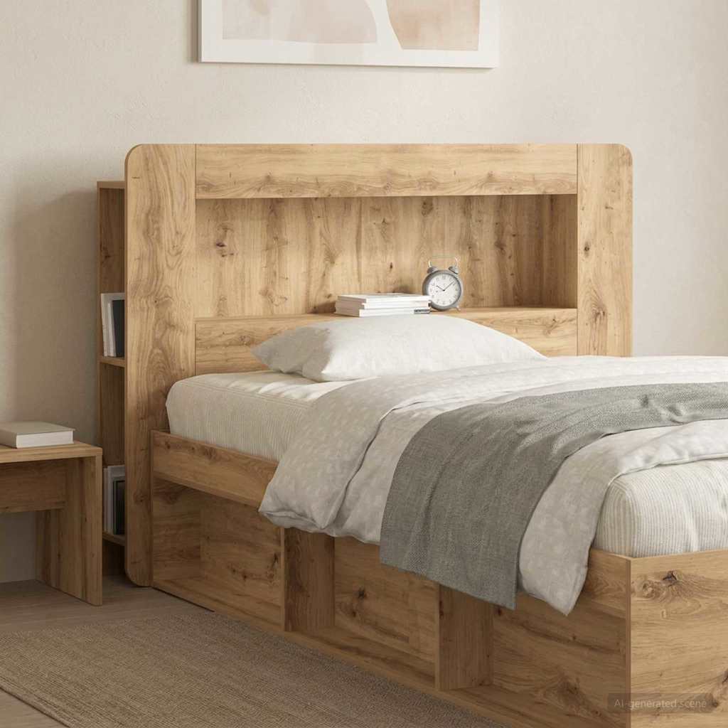 Headboard Cabinet with Storage Artisan Oak Engineered Wood