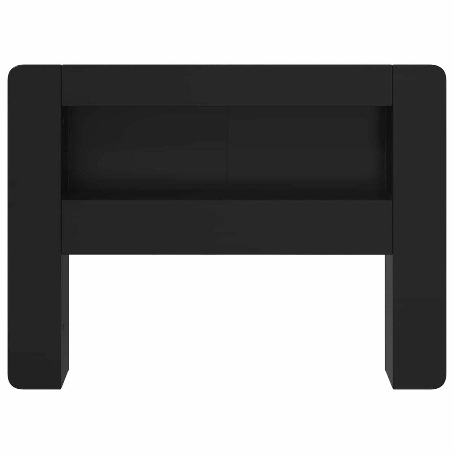 Headboard Cabinet with Storage Black Engineered Wood