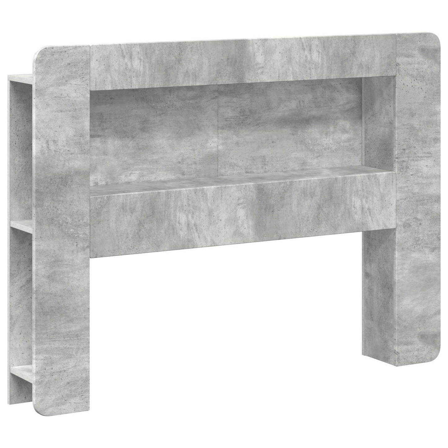 Headboard Cabinet with Storage Concrete Grey Engineered Wood