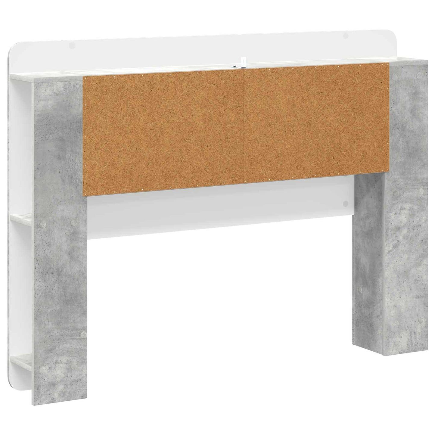 Headboard Cabinet with Storage Concrete Grey Engineered Wood