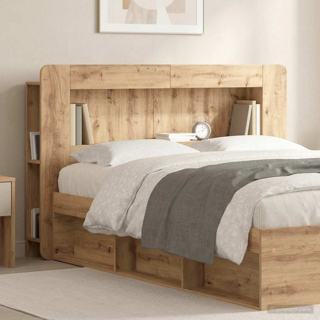 Headboard Cabinet with Storage Artisan Oak Engineered Wood