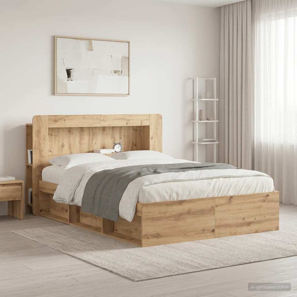 Headboard Cabinet with Storage Artisan Oak Engineered Wood