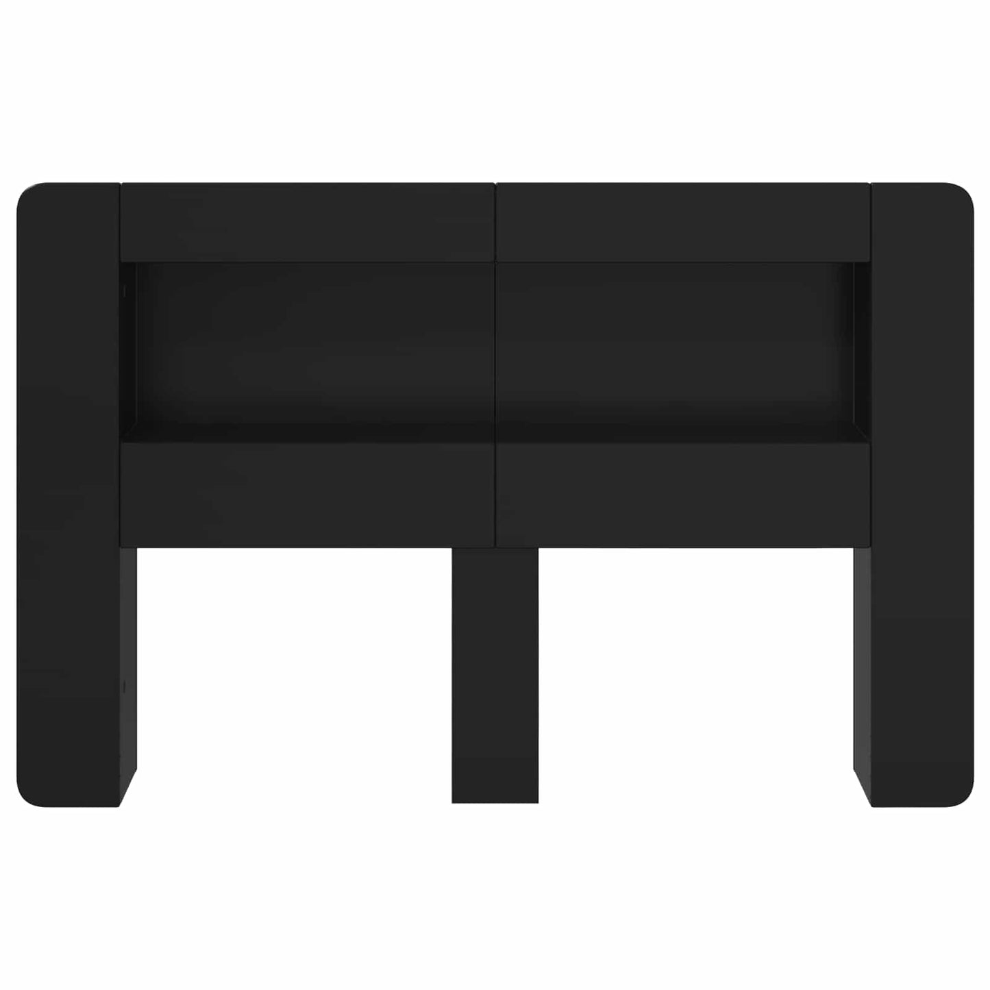 Headboard Cabinet with Storage Black Engineered Wood
