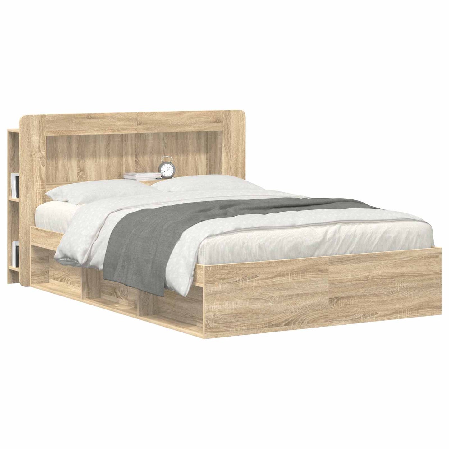 Headboard Cabinet with Storage Sonoma Oak Engineered Wood