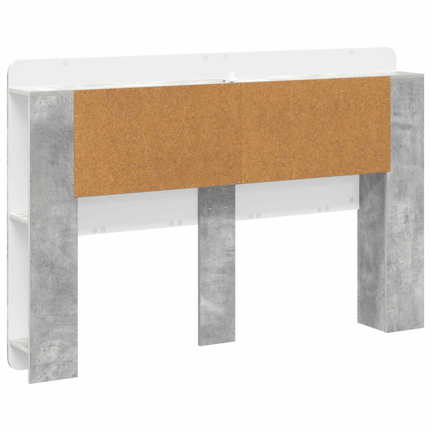Headboard Cabinet with Storage Concrete Grey Engineered Wood