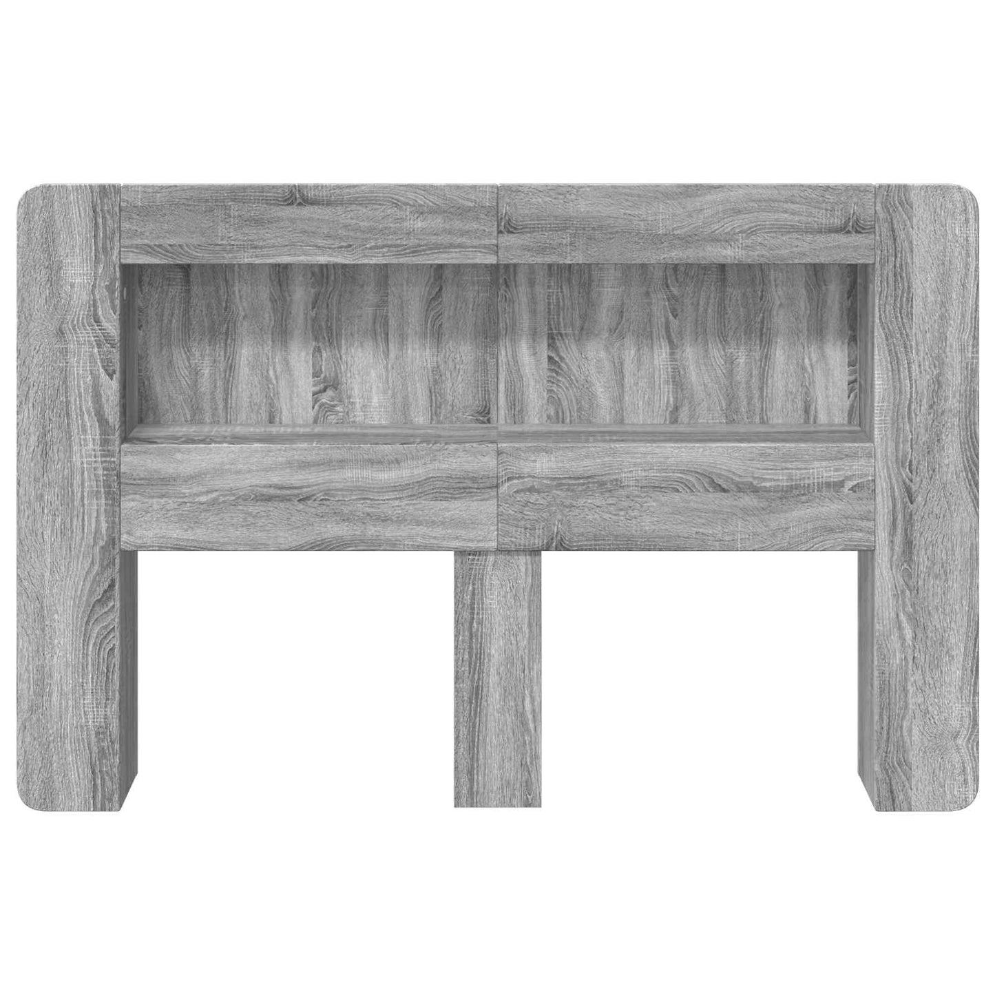 Headboard Cabinet with Storage Grey Sonoma Engineered Wood