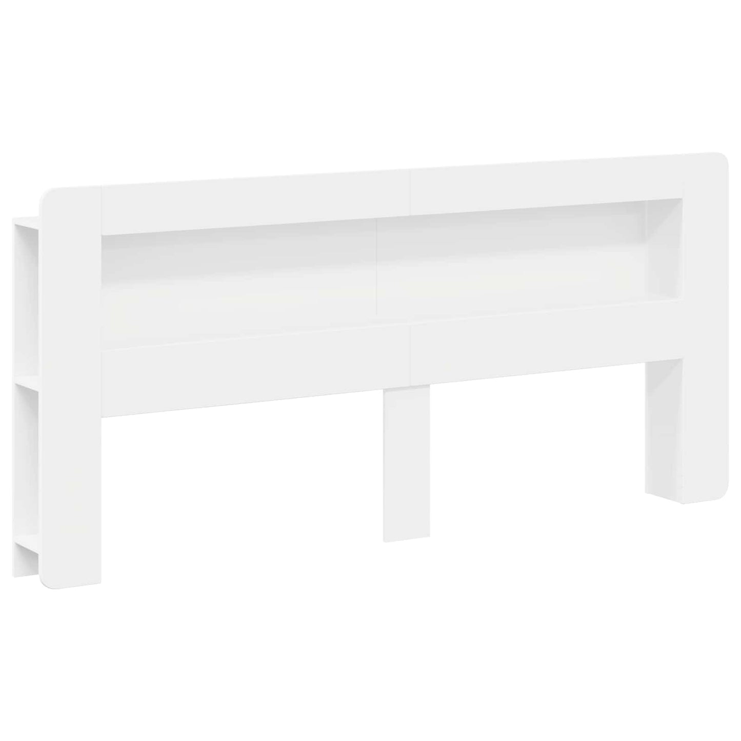 Headboard Cabinet with Storage White Engineered Wood
