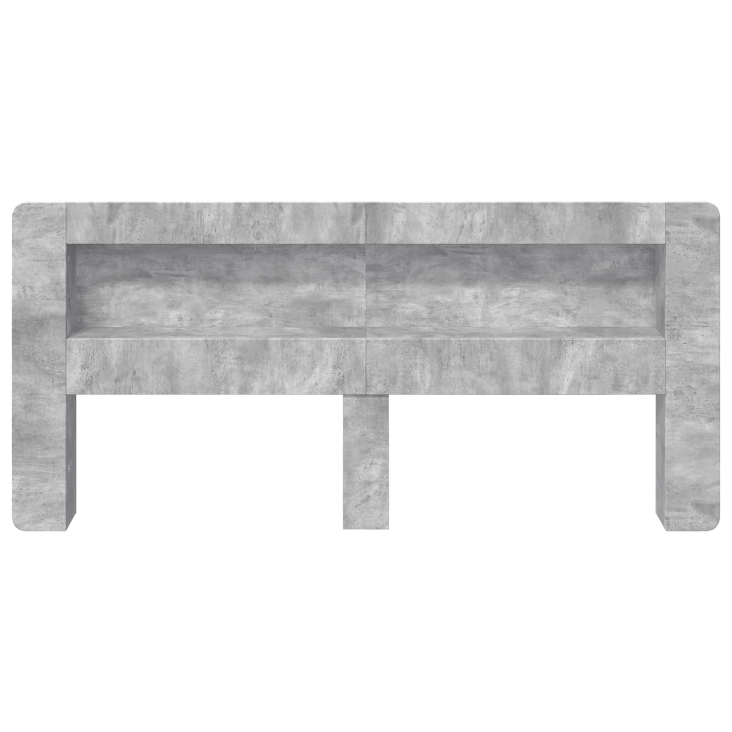 Headboard Cabinet with Storage Concrete Grey Engineered Wood