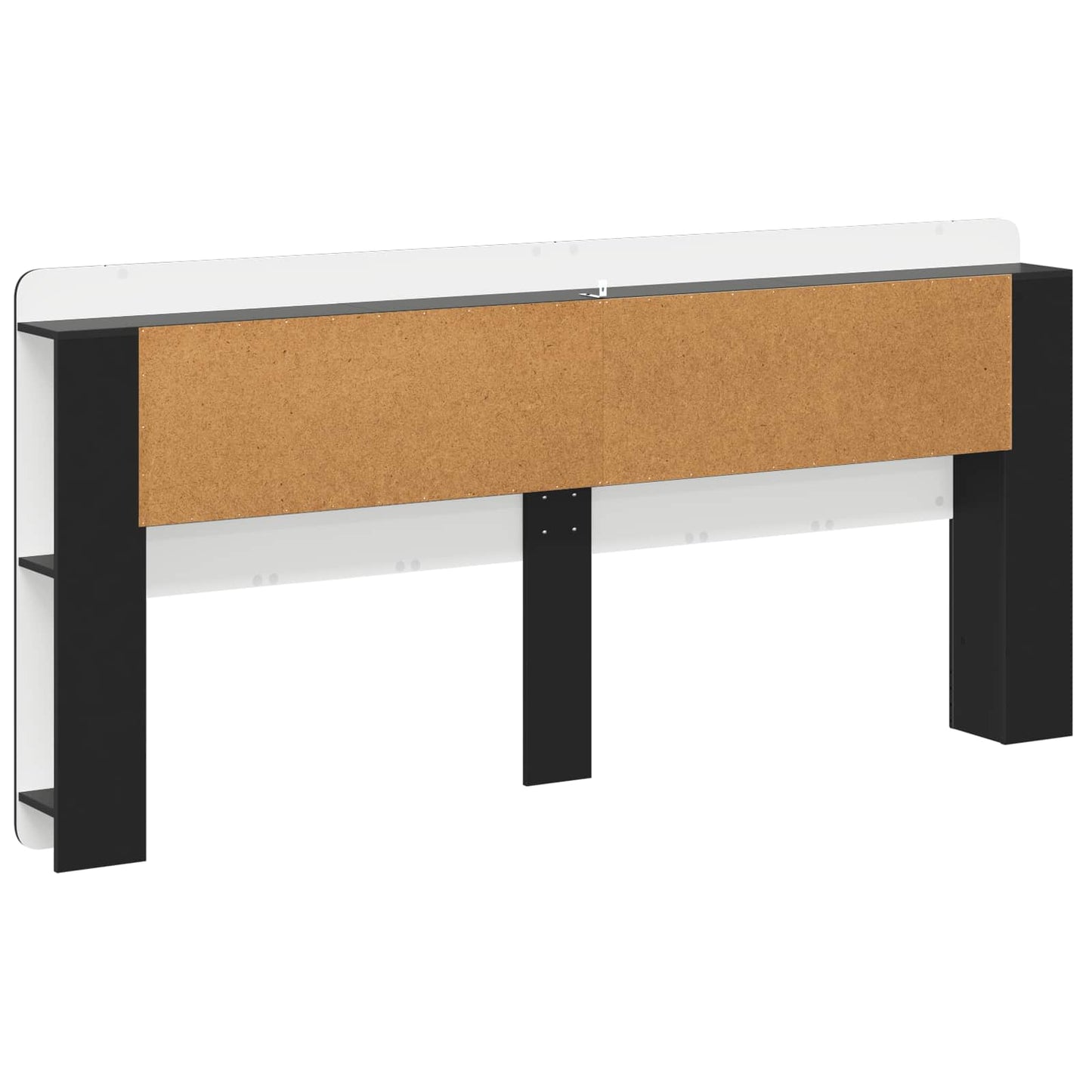 Headboard Cabinet with Storage Black Engineered Wood