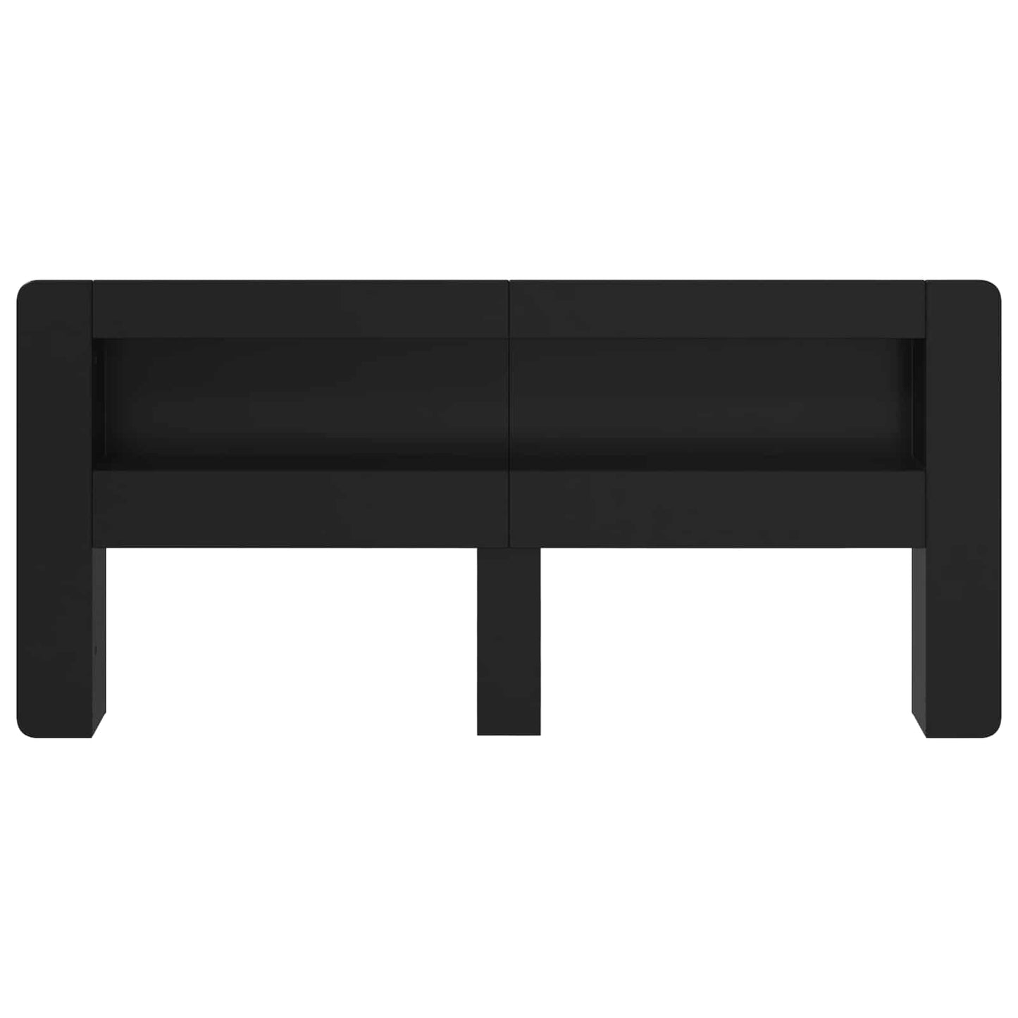 Headboard Cabinet with Storage Black Engineered Wood