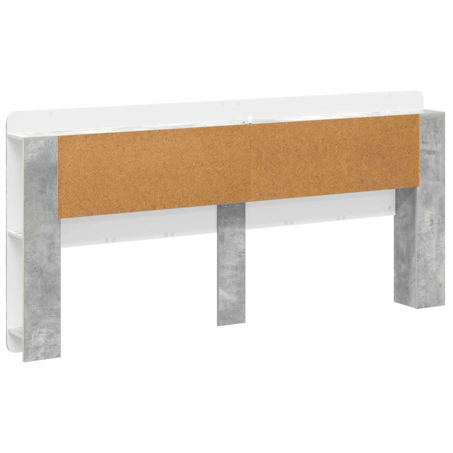 Headboard Cabinet with Storage Concrete Grey Engineered Wood