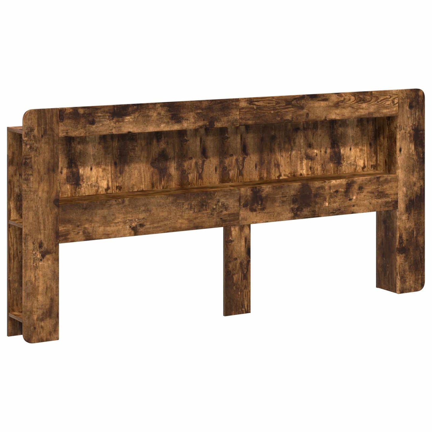 Headboard Cabinet with Storage Smoked Oak 215 x 18.5 x 100 cm