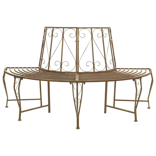 Tree Bench 4-Seater 160 x 80 x 89 cm Steel Antique Brown