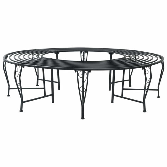 Tree Bench 8-Seater Ø 160 x 44 cm Steel Black Round