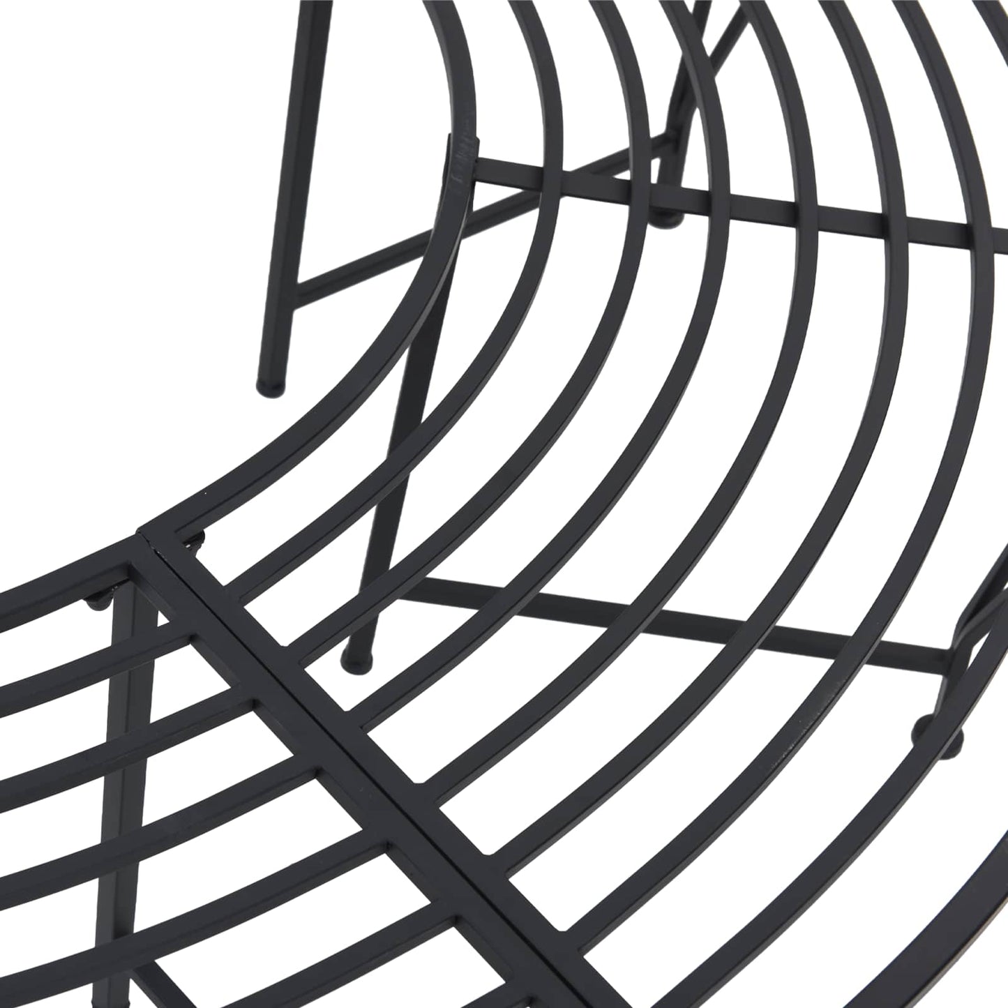 Tree Bench 4-Seater 160 x 80 x 44 cm Steel Black Half-round
