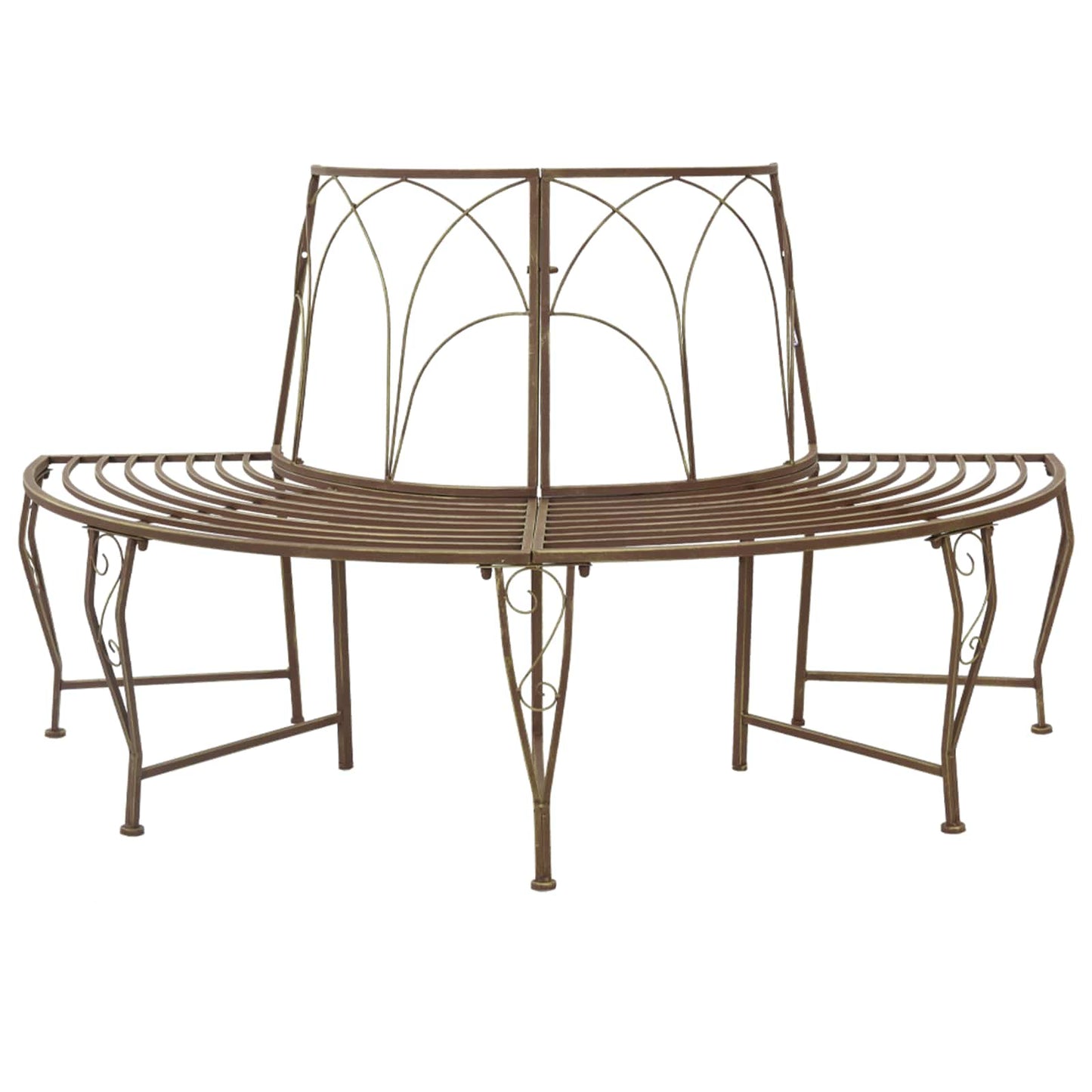 Tree Bench 4-Seater 160 x 80 x 89 cm Steel Antique Brown