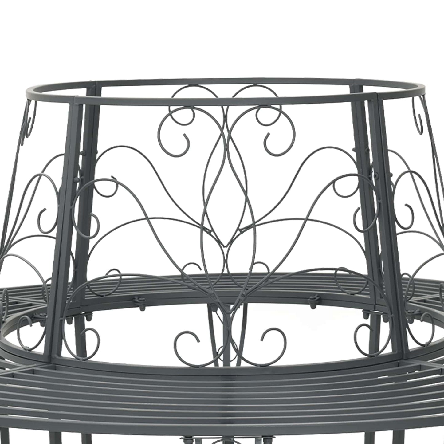 Tree Bench 8-Seater Ø 160 x 89 cm Steel Silver Grey Round