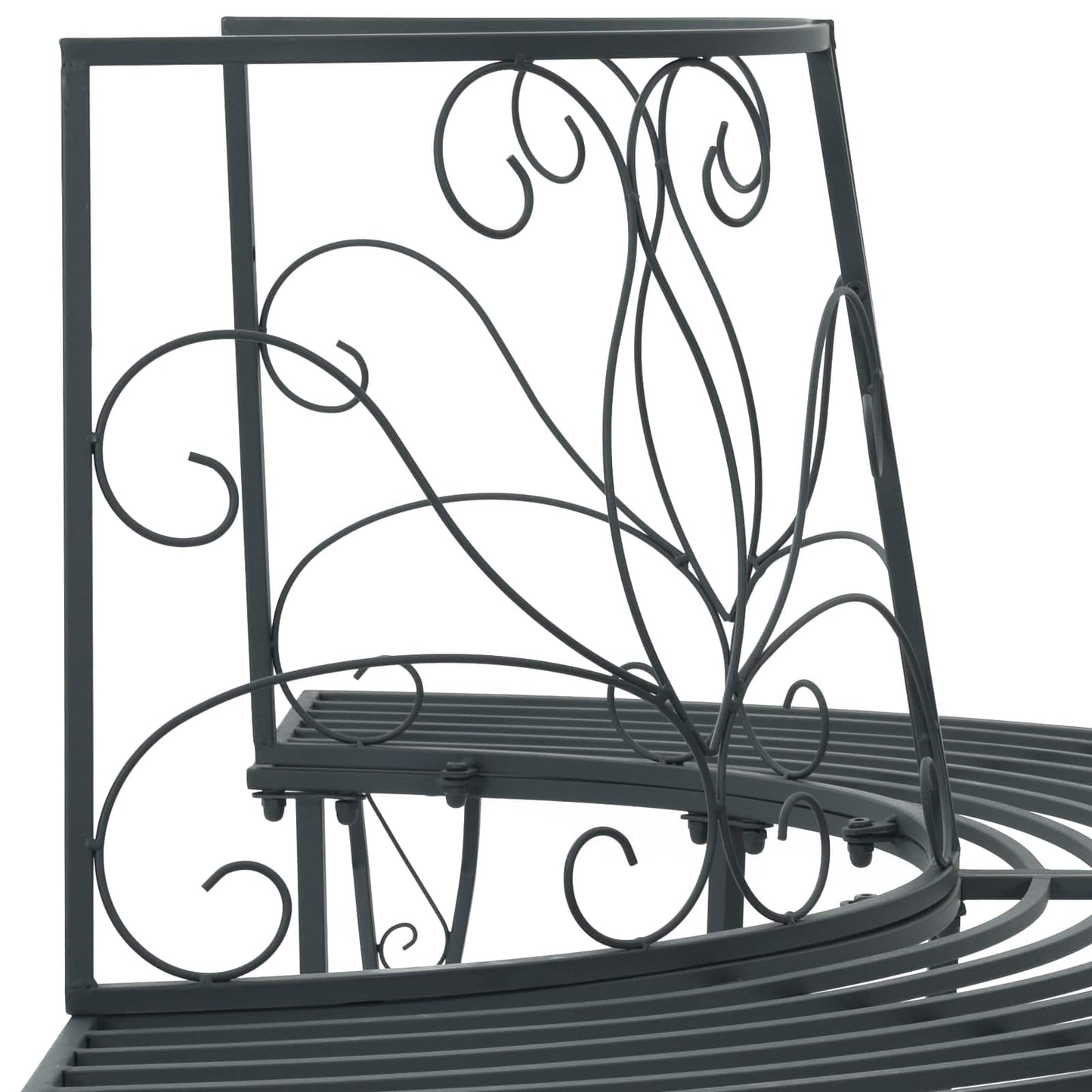 Tree Bench 4-Seater 160 x 80 x 89 cm Steel Silver Grey