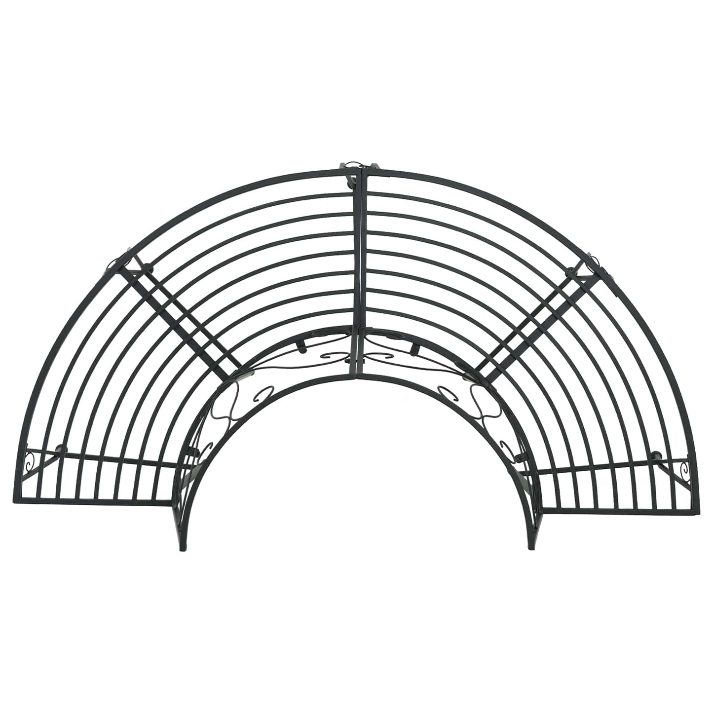 Tree Bench 4-Seater 160 x 80 x 89 cm Steel Black Half-round