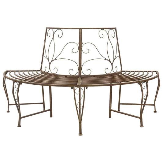 Tree Bench 4-Seater 160 x 80 x 89 cm Steel Antique Brown