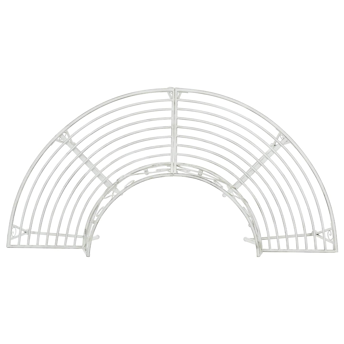 Tree Bench 4-Seater 160 x 80 x 89 cm Steel Antique White