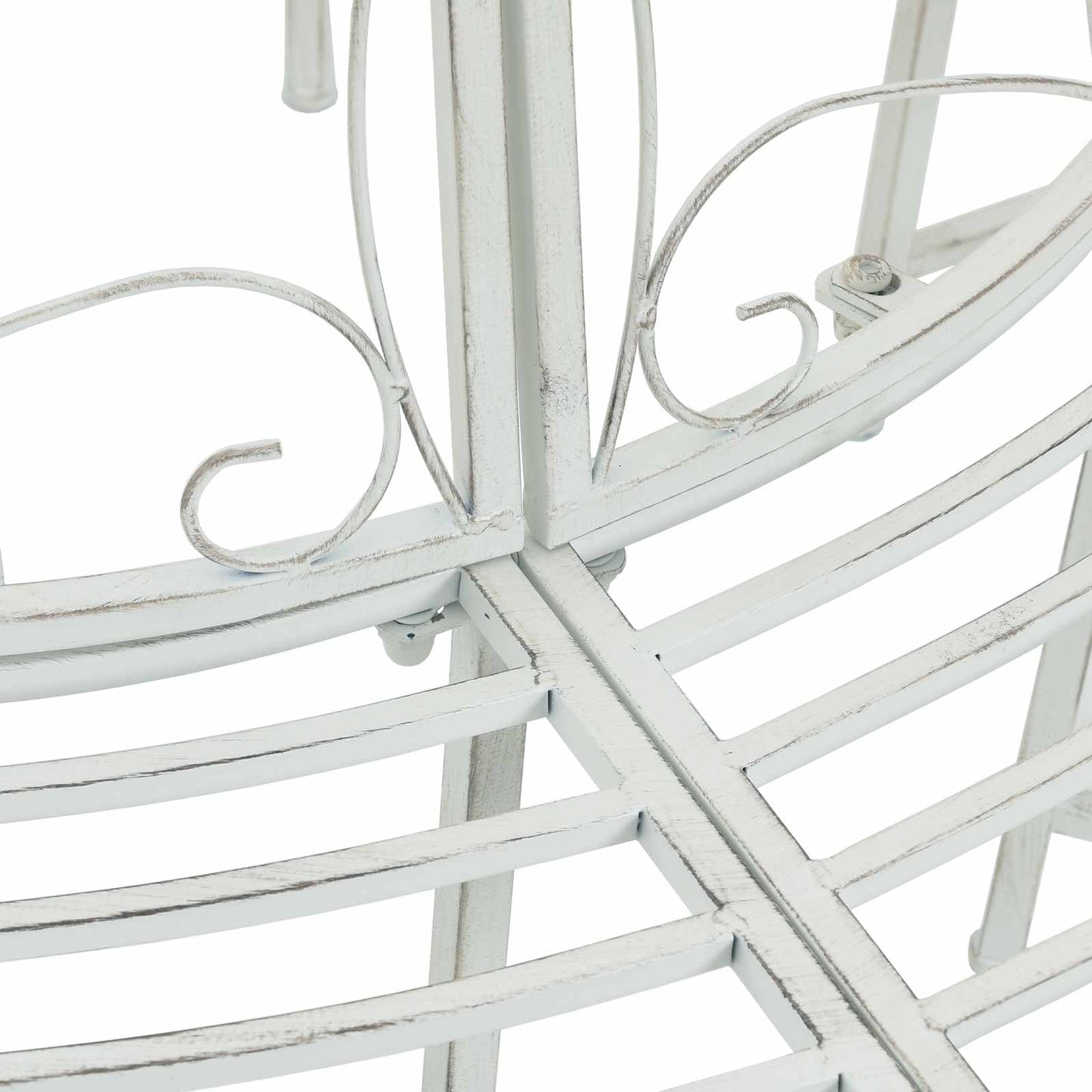 Tree Bench 8-Seater Ø 160 x 89 cm Steel Antique White Round