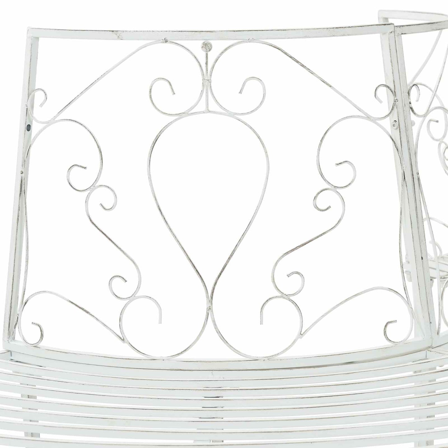 Tree Bench 4-Seater 160 x 80 x 89 cm Steel Antique White