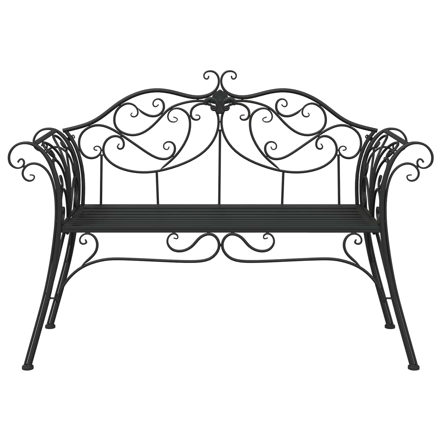 Garden Bench 2-Seater 130 x 47 x 90 cm Steel Black