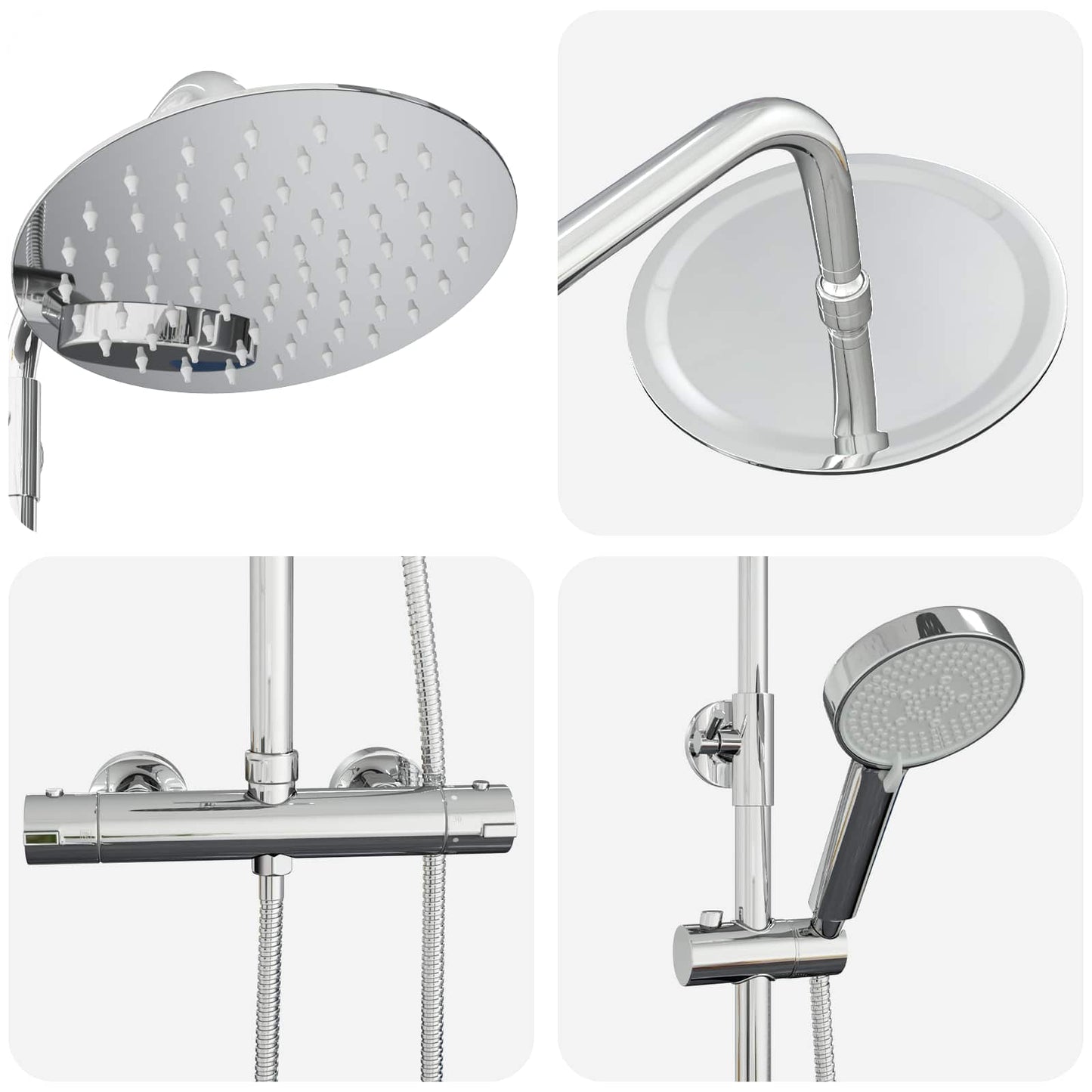 Thermostatic Shower System Set Chrome SS201
