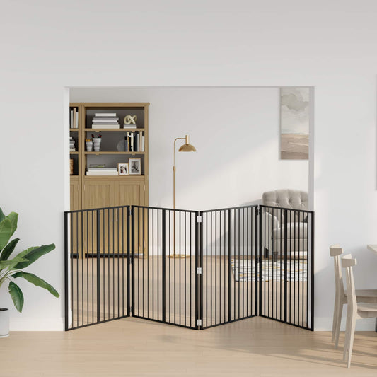 Dog Gate 4 pcs Black 100 x 100 cm Galvanised Steel