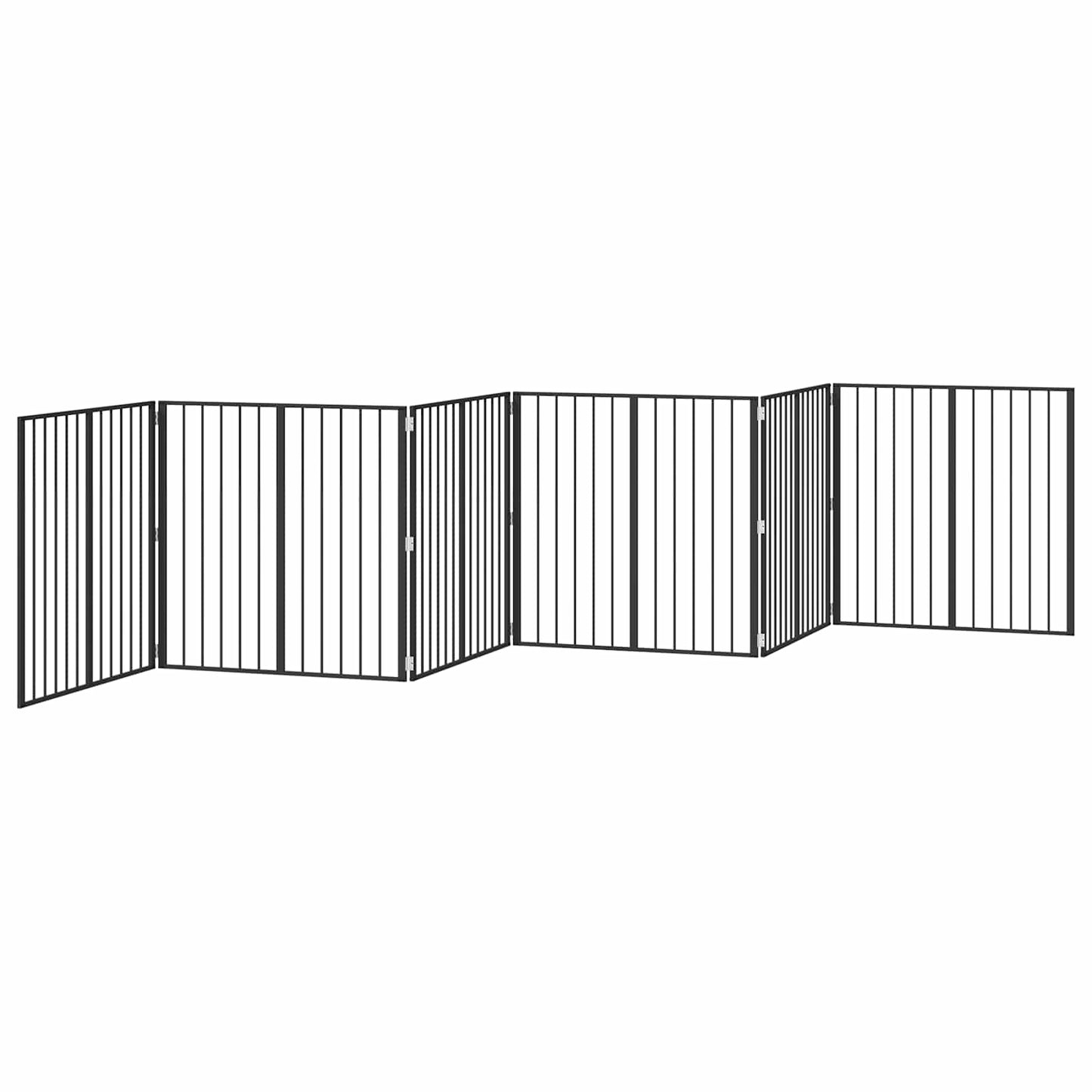 Dog Gate 6 pcs Black 100 x 100 cm Galvanised Steel