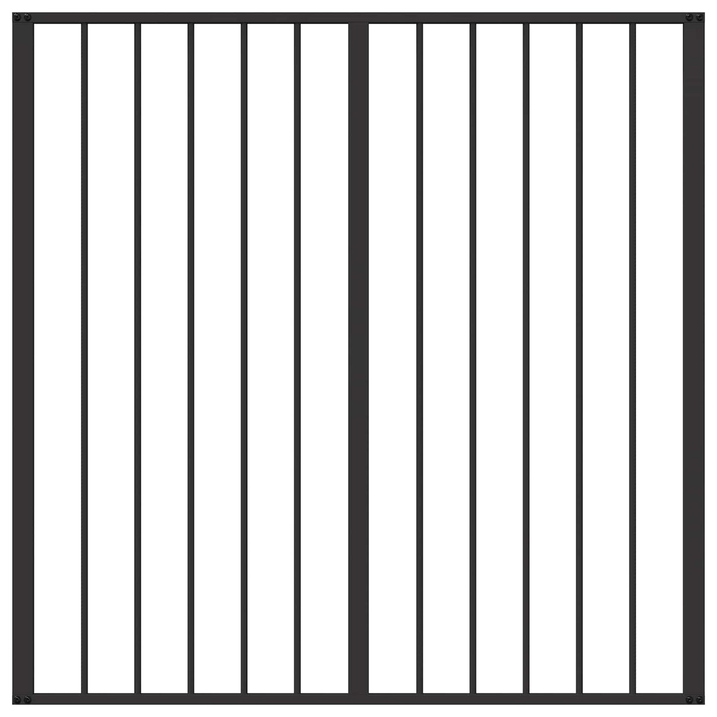Dog Gate 6 pcs Black 100 x 100 cm Galvanised Steel