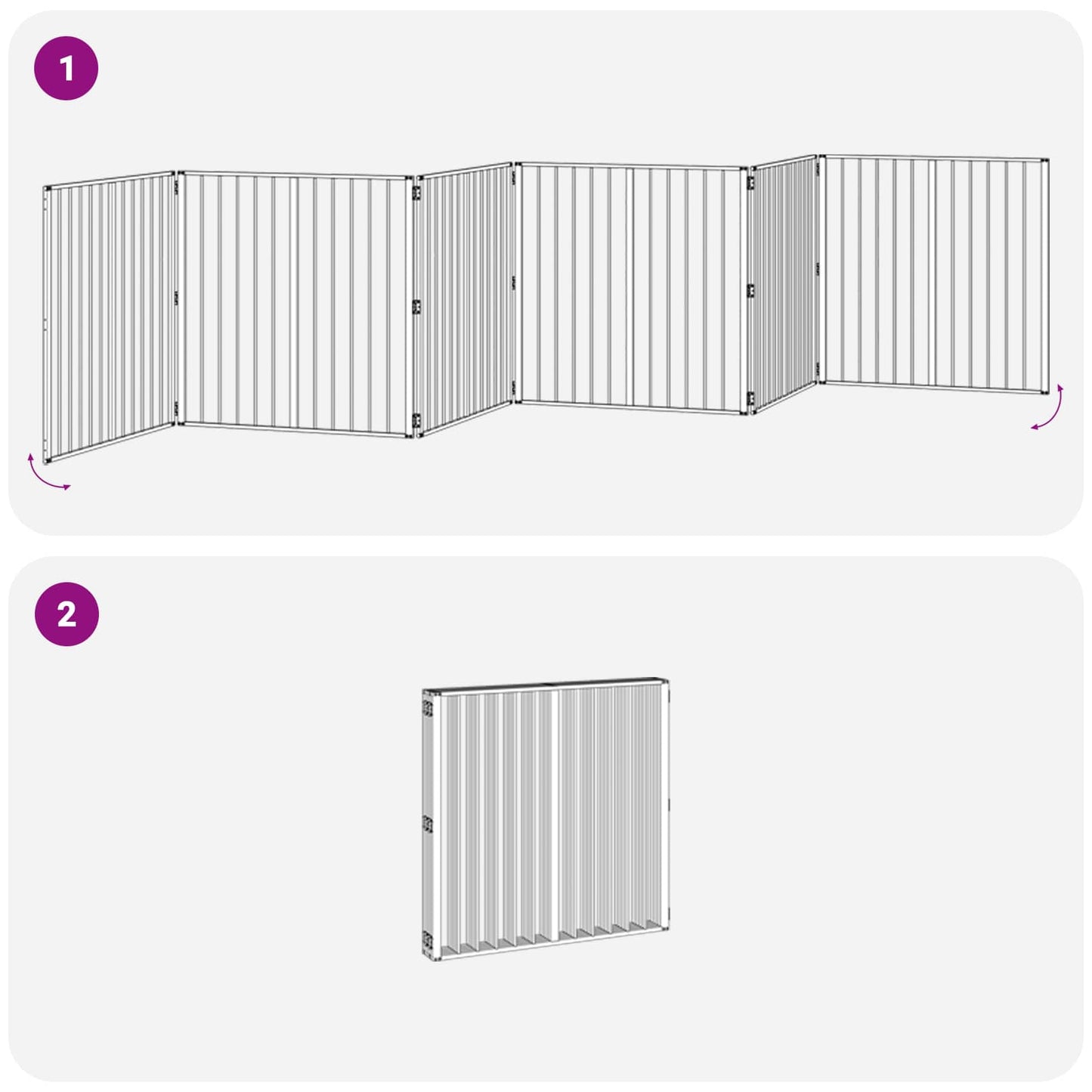 Dog Gate 6 pcs Black 100 x 100 cm Galvanised Steel
