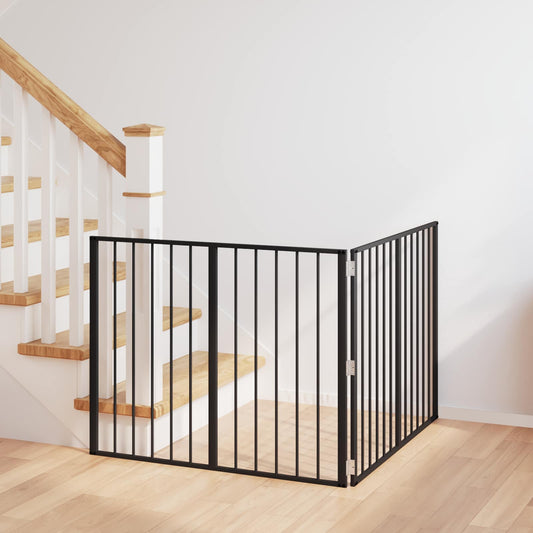 Dog Gate 2 pcs Black 100 x 80 cm Galvanised Steel
