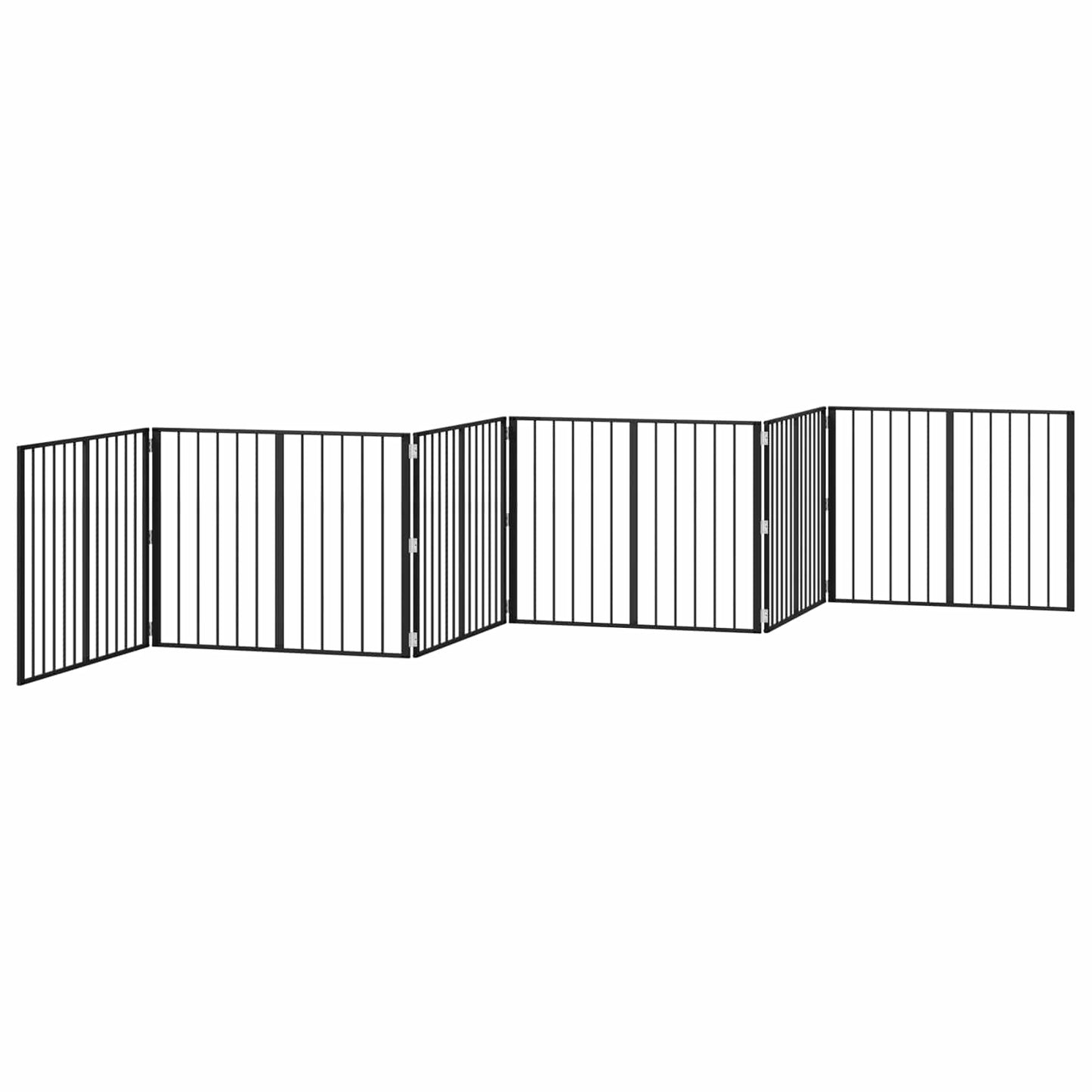 Dog Gate 6 pcs Black 100 x 80 cm Galvanised Steel