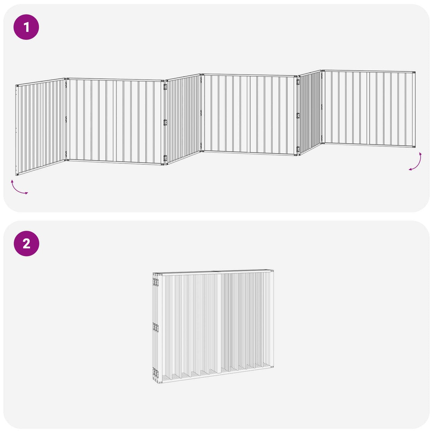 Dog Gate 6 pcs Black 100 x 80 cm Galvanised Steel