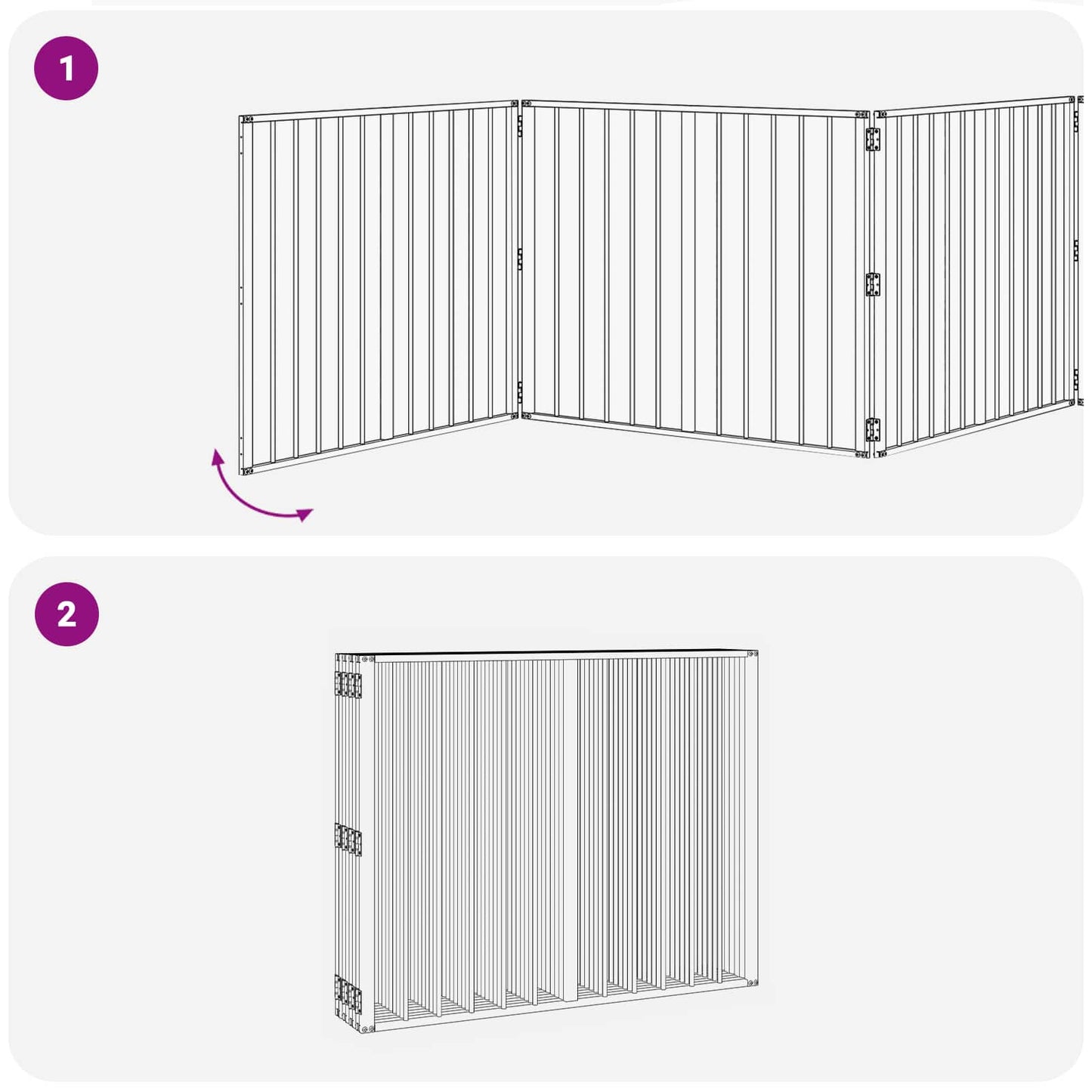 Dog Gate 8 pcs Black 100 x 80 cm Galvanised Steel