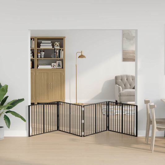 Dog Gate 4 pcs Black 100 x 60 cm Galvanised Steel