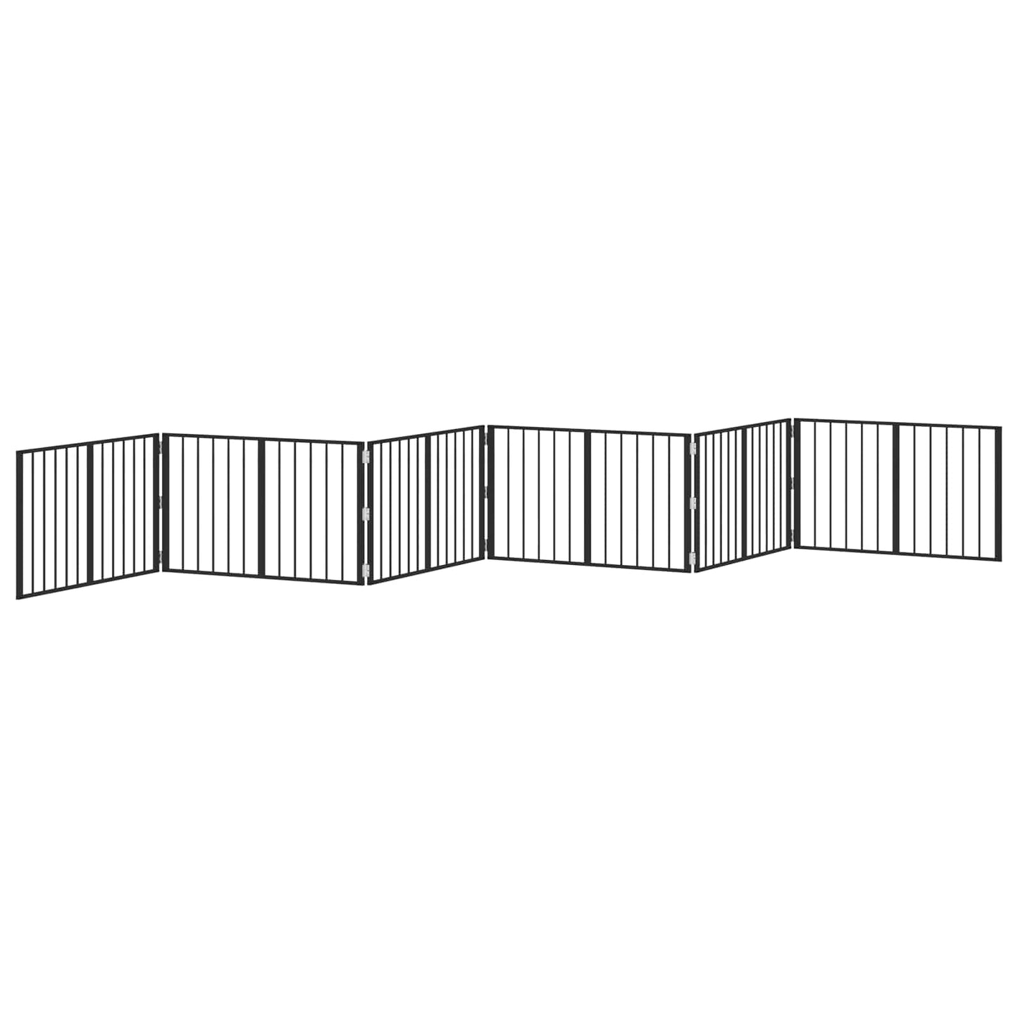 Dog Gate 6 pcs Black 100 x 60 cm Galvanised Steel