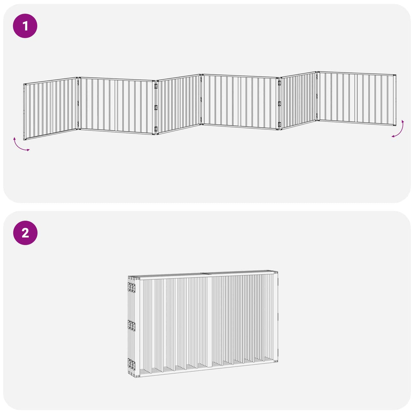 Dog Gate 6 pcs Black 100 x 60 cm Galvanised Steel