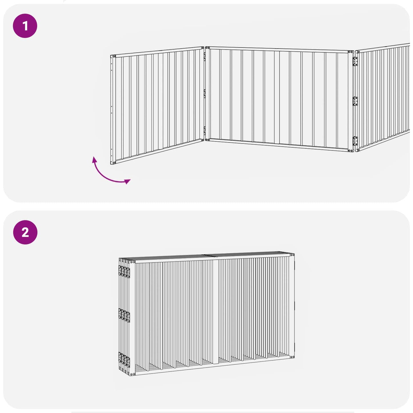 Dog Gate 8 pcs Black 100 x 60 cm Galvanised Steel