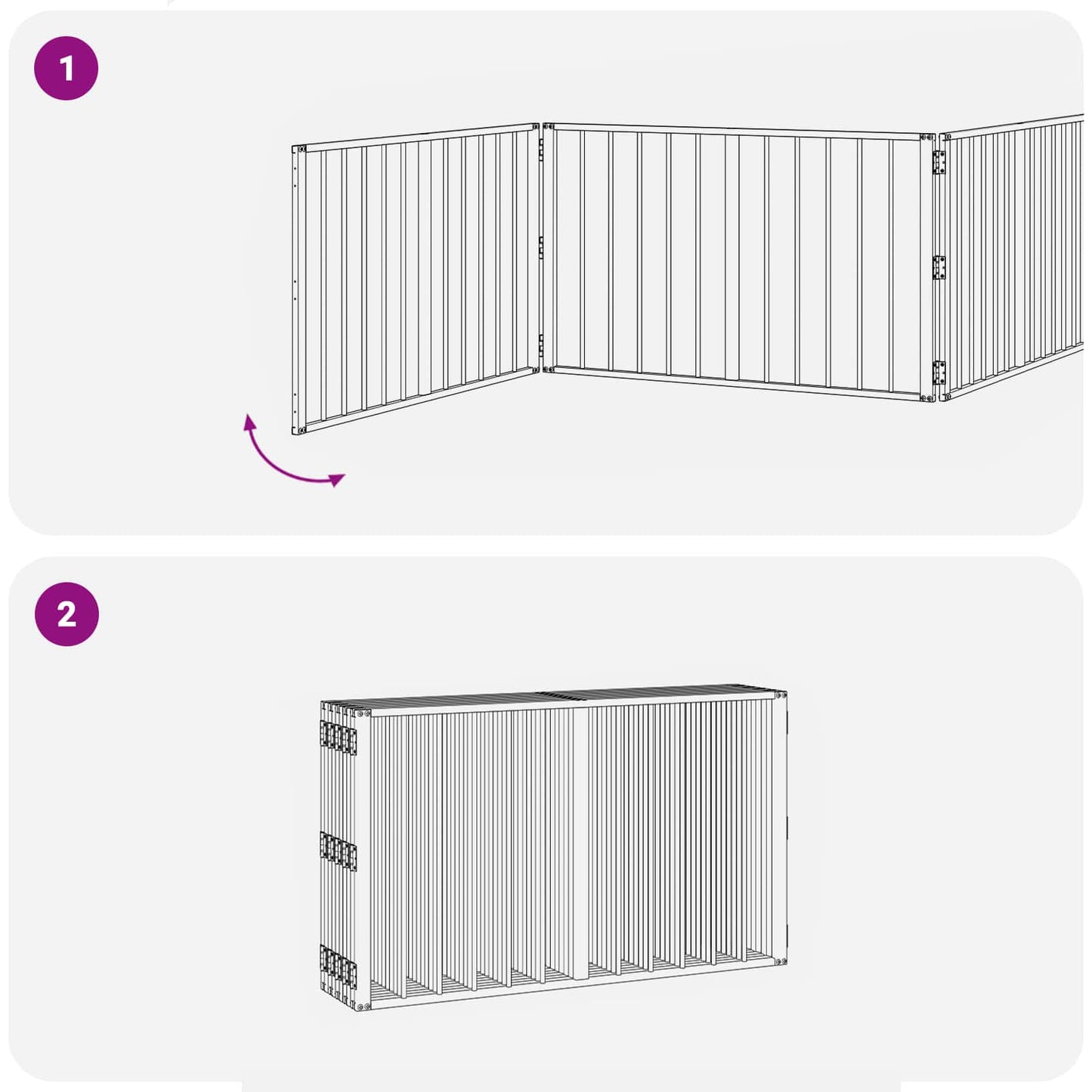 Dog Gate 10 pcs Black 100 x 60 cm Galvanised Steel