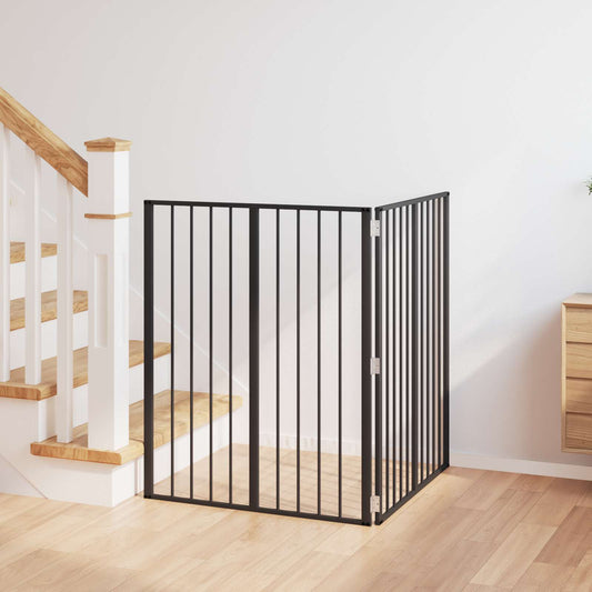 Dog Gate 2 pcs Black 80 x 100 cm Galvanised Steel