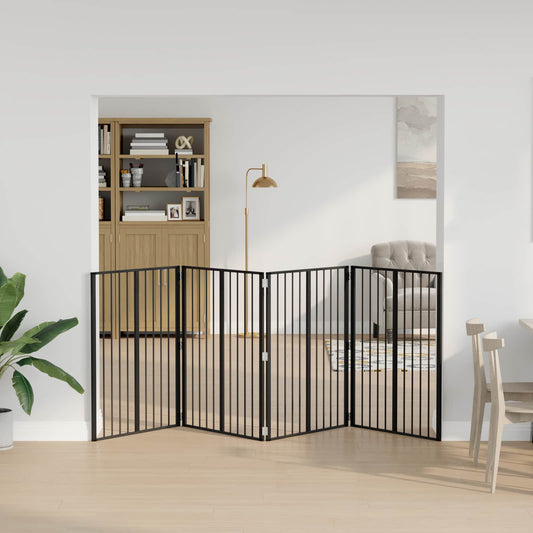 Dog Gate 4 pcs Black 80 x 100 cm Galvanised Steel