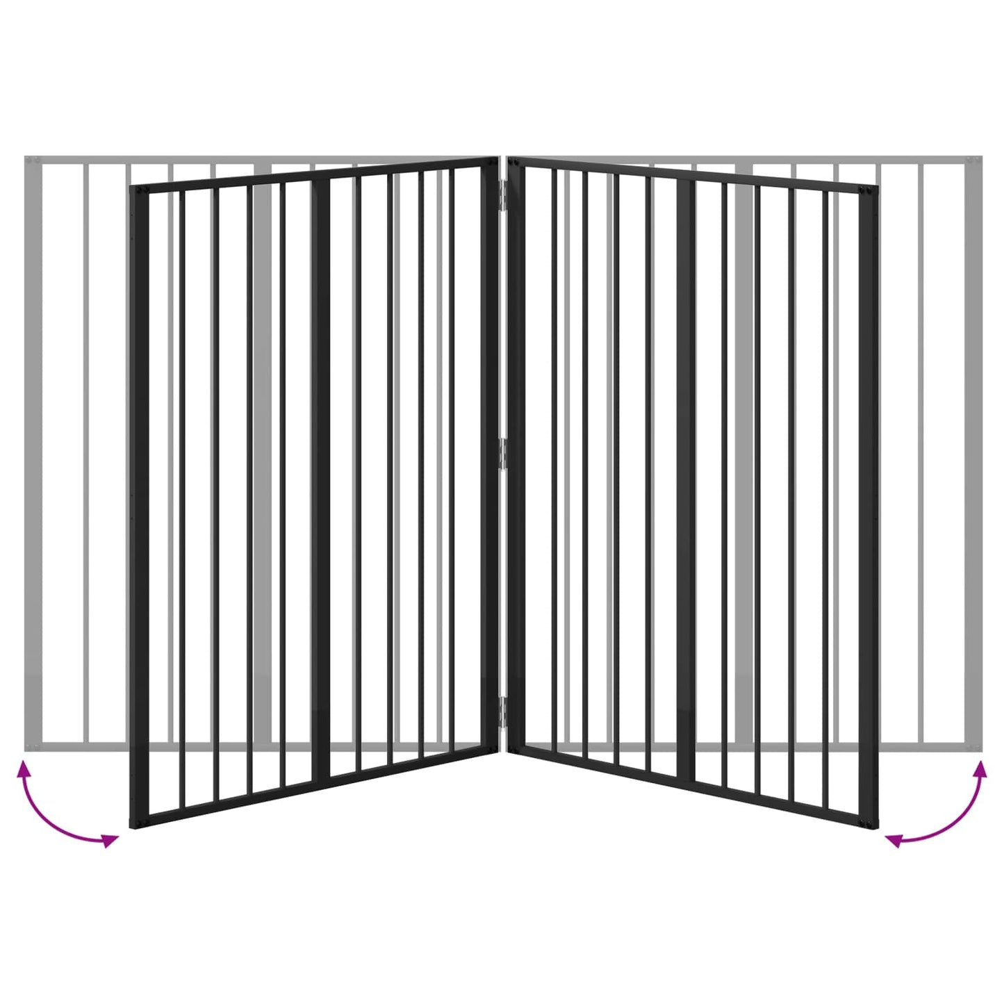 Dog Gate 4 pcs Black 80 x 100 cm Galvanised Steel