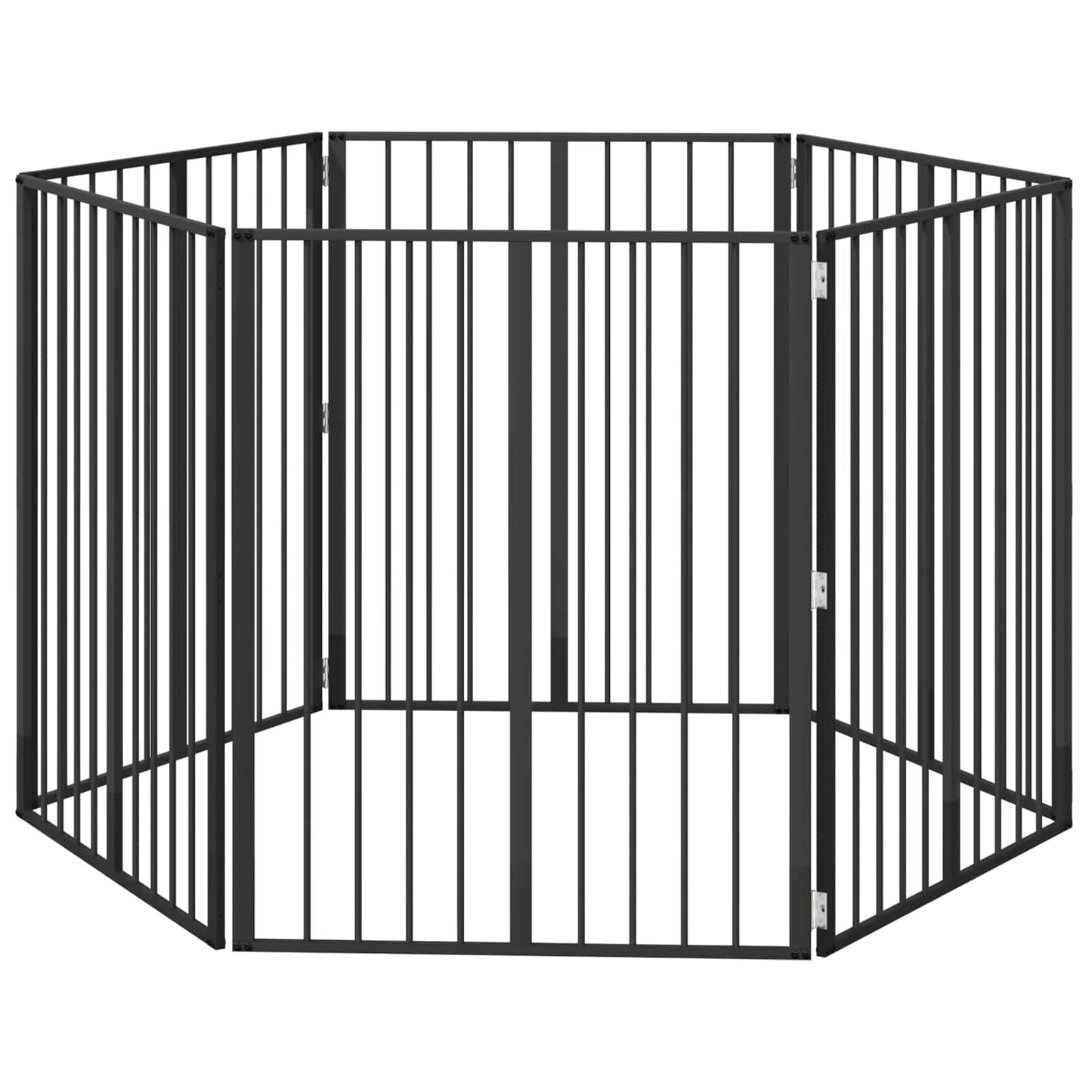 Dog Gate 6 pcs Black 80 x 100 cm Galvanised Steel