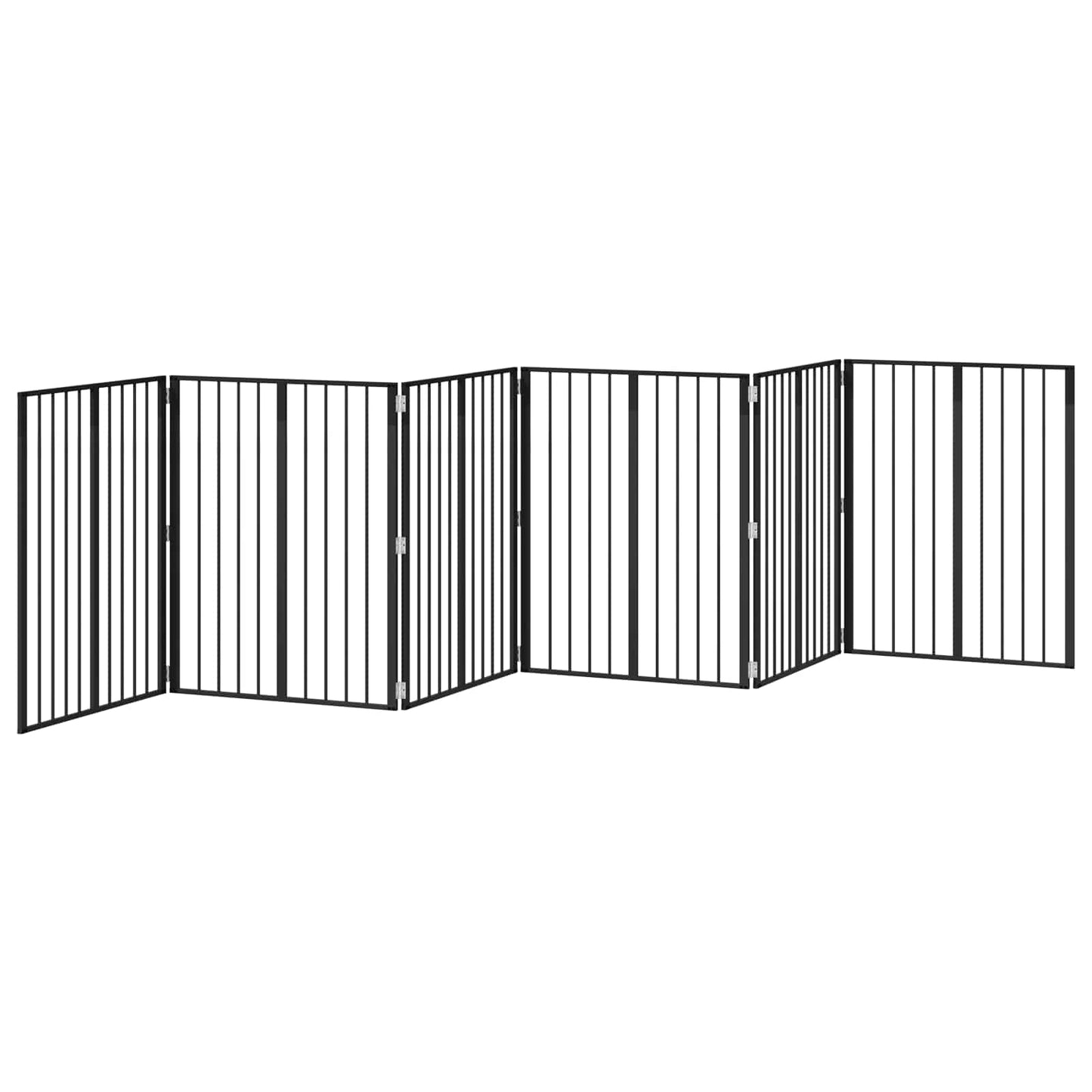 Dog Gate 6 pcs Black 80 x 100 cm Galvanised Steel