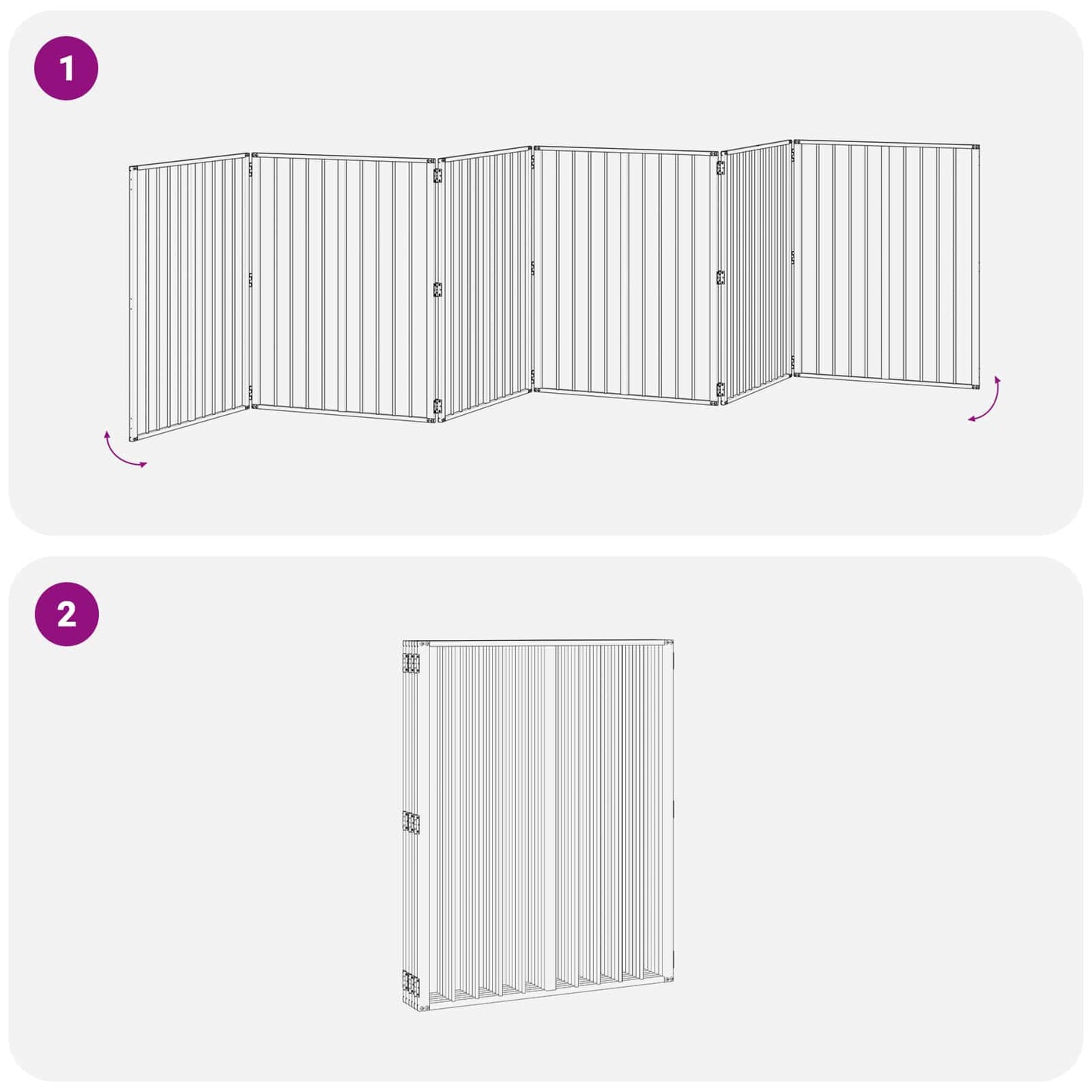 Dog Gate 6 pcs Black 80 x 100 cm Galvanised Steel