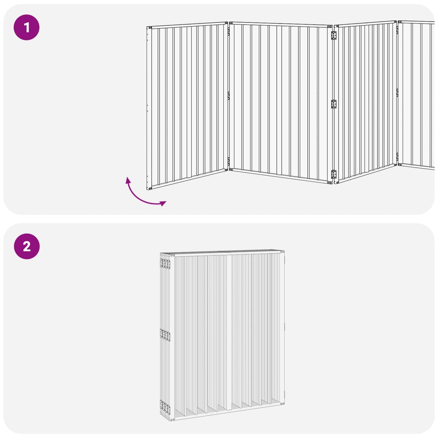 Dog Gate 8 pcs Black 80 x 100 cm Galvanised Steel